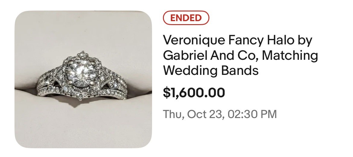 Veronique Fancy Halo by Gabriel And Co, Matching Wedding Bands