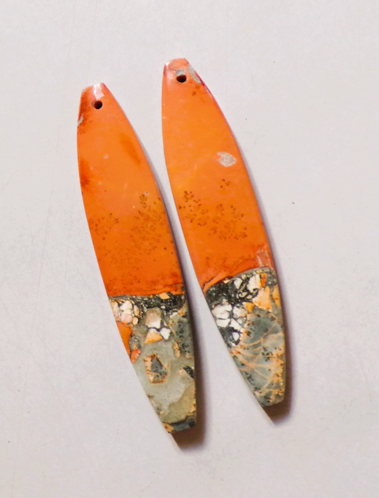 50.00 Cts Natural Maligano Jasper Drilled Cabochon Match Pair 52.3X12MM DE-05