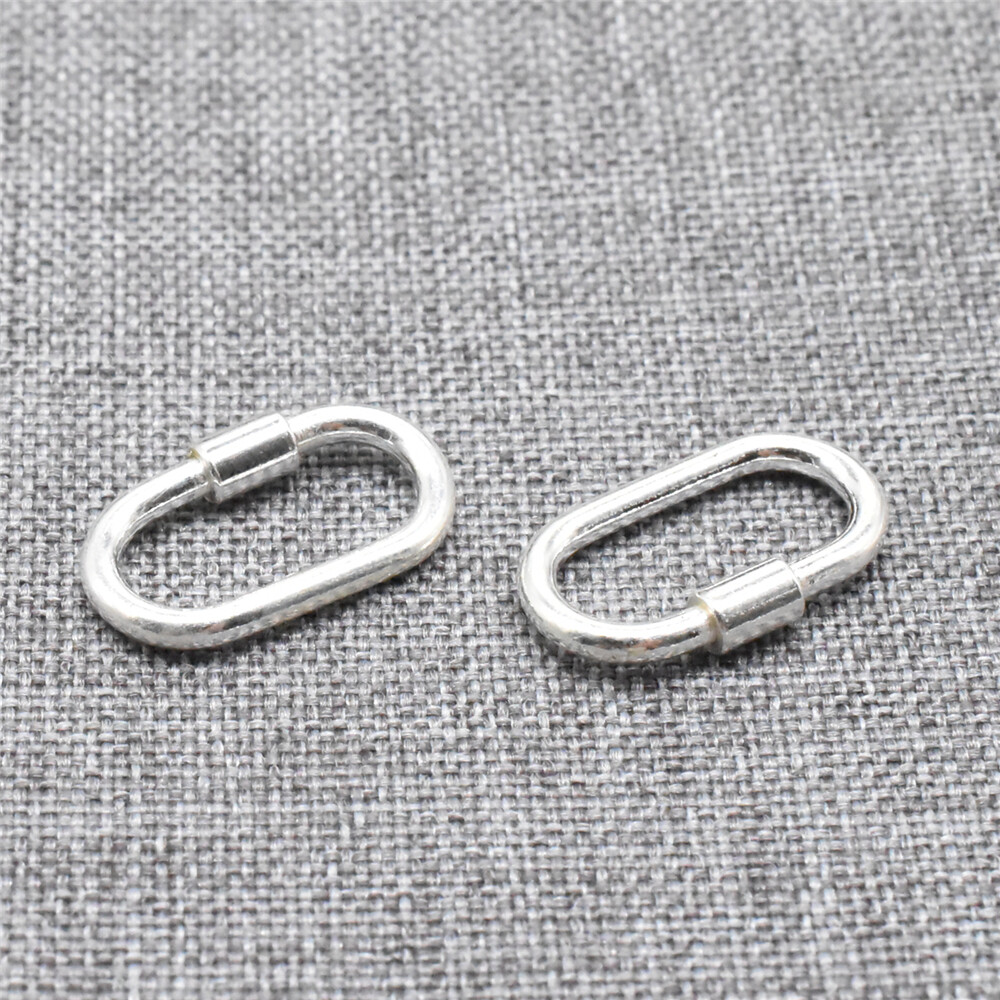 2pcs of 925 Sterling Silver Oval Screw Clasps Connectors for Bracelet Necklace