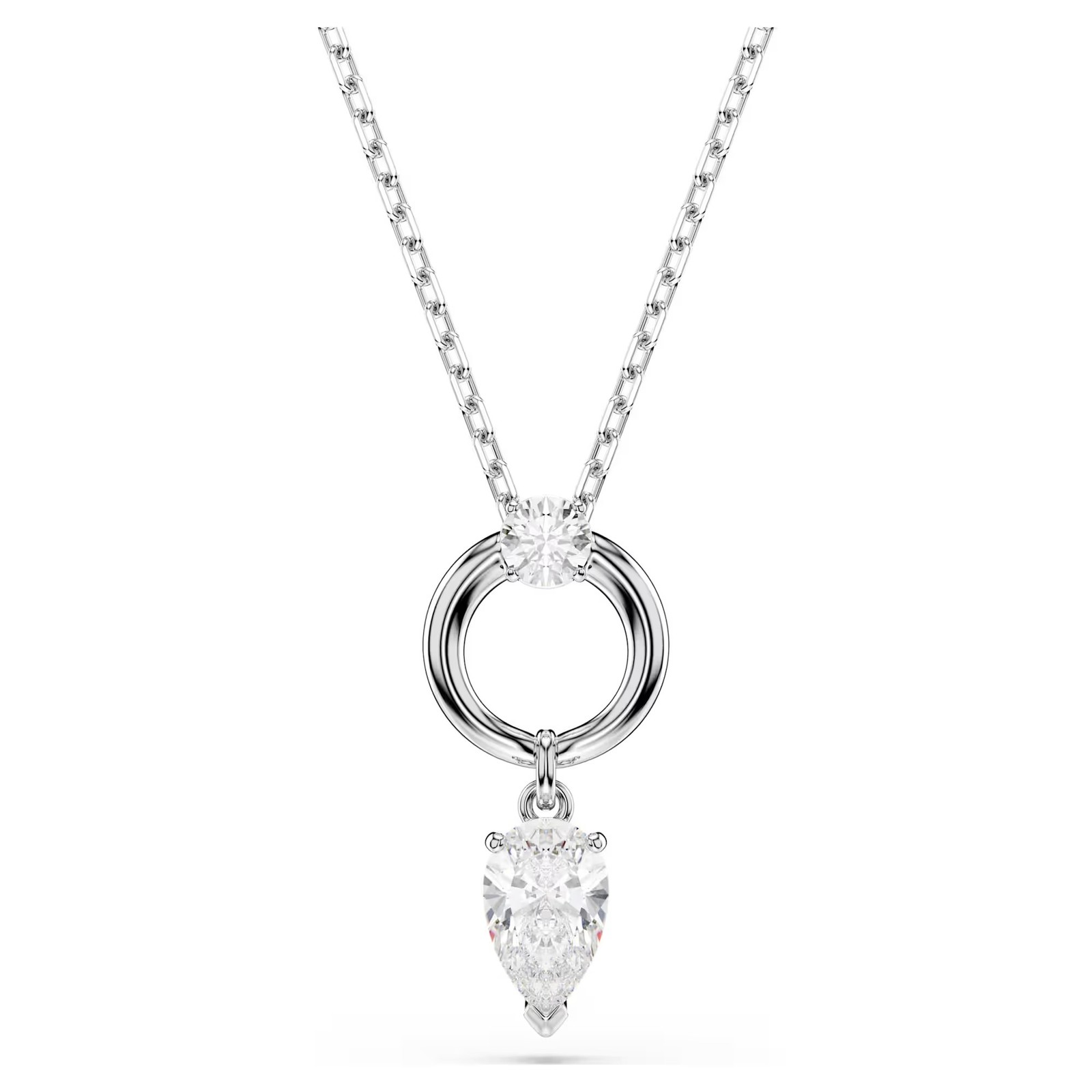 Swarovski Zirconia Mesmera Pendant, Pear Cut, White, Rhodium Plated 5723146