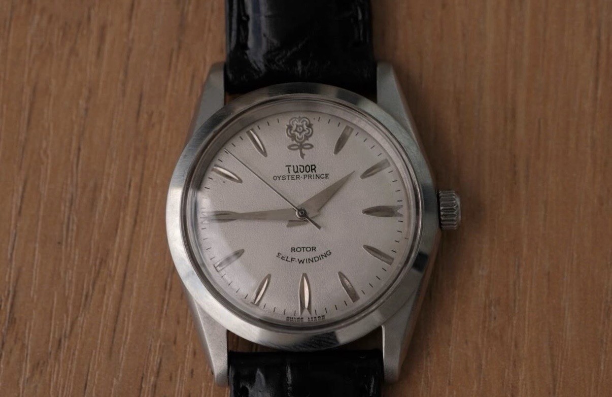 Vintage TUDOR Oyster Prince Ref.7964 Big Rose Automatic White Dial Men’s Watch