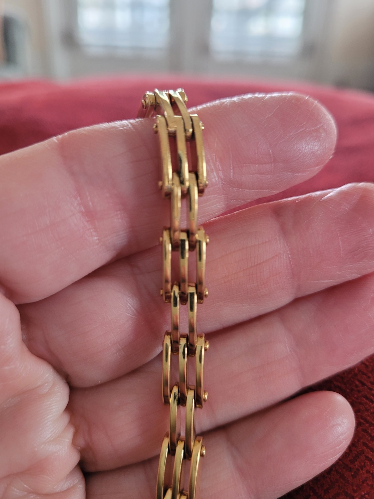 Vintage Goldtone Bicycle Chain Bracelet 7.5″