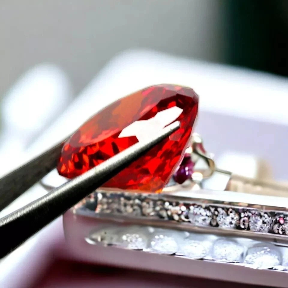 Cambodian Natural Glossy Red Zircon Round 114 Ct GIE Certified Loose Gemstone