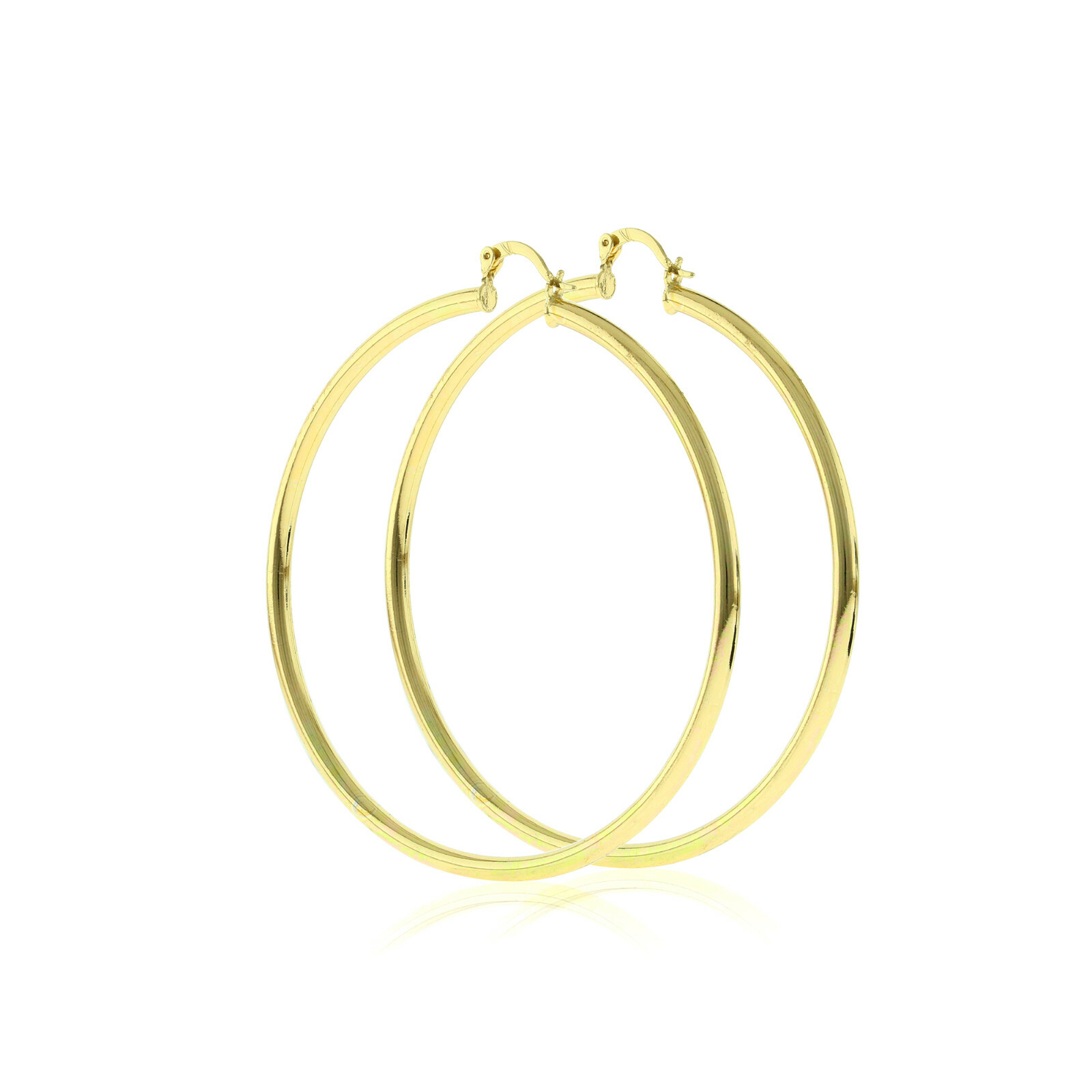 Women’s Real 14K Gold Filled Large Round BIG Click Top 30-100mm Hoop Earrings