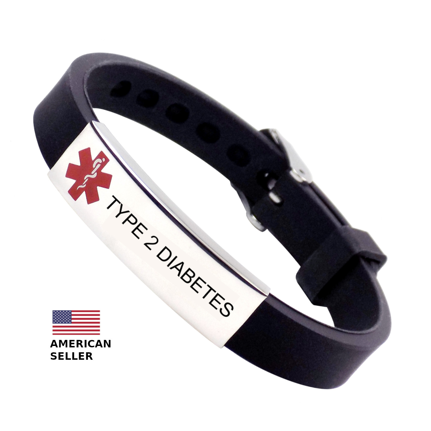 ⚕️Diabetes Bracelet Diabetic Type 1 or 2 Medical Alert Adjustable