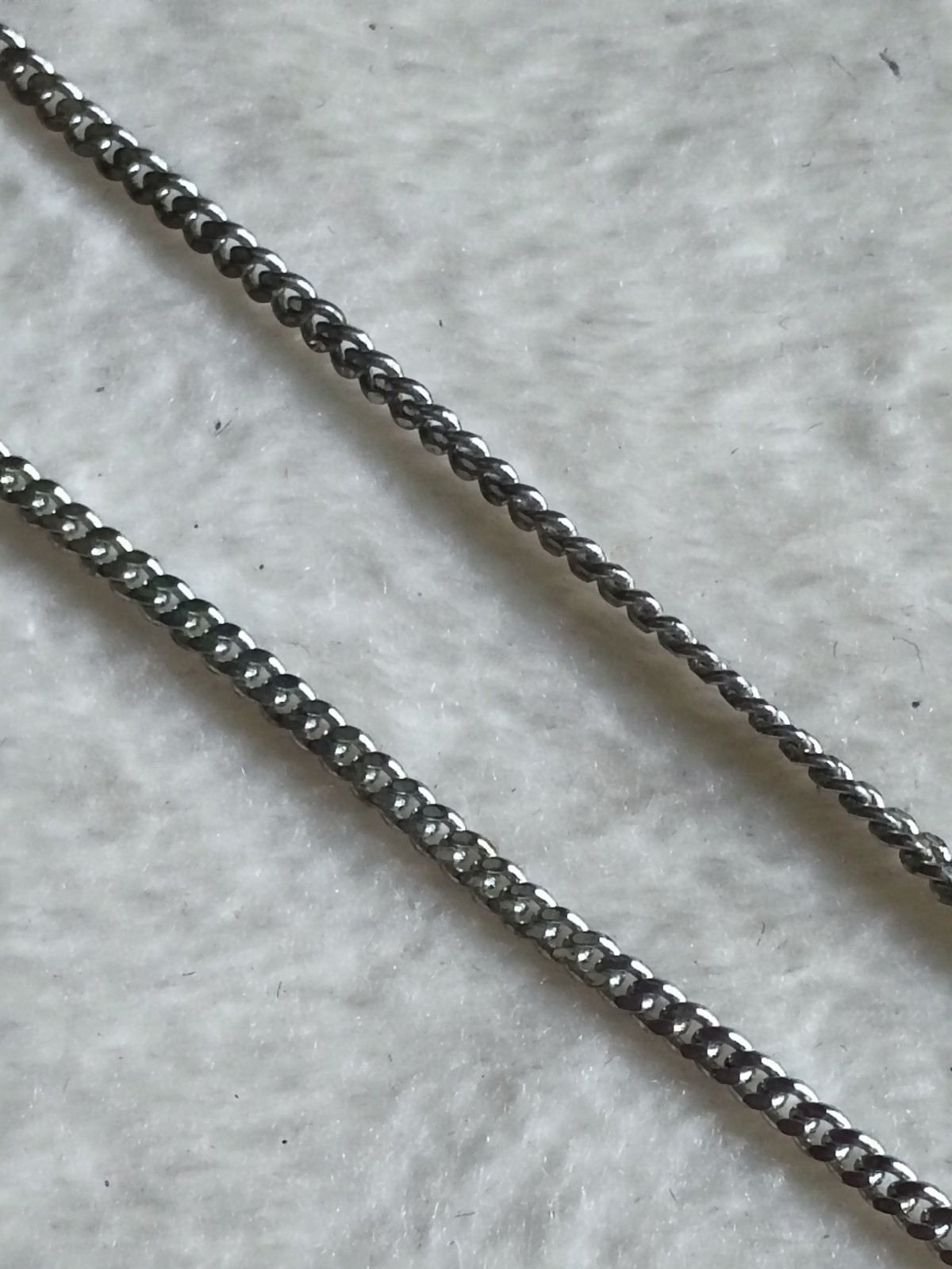 vintage Silver Tone Curb Chain Necklace Lobster Clasp Adjustable Extender