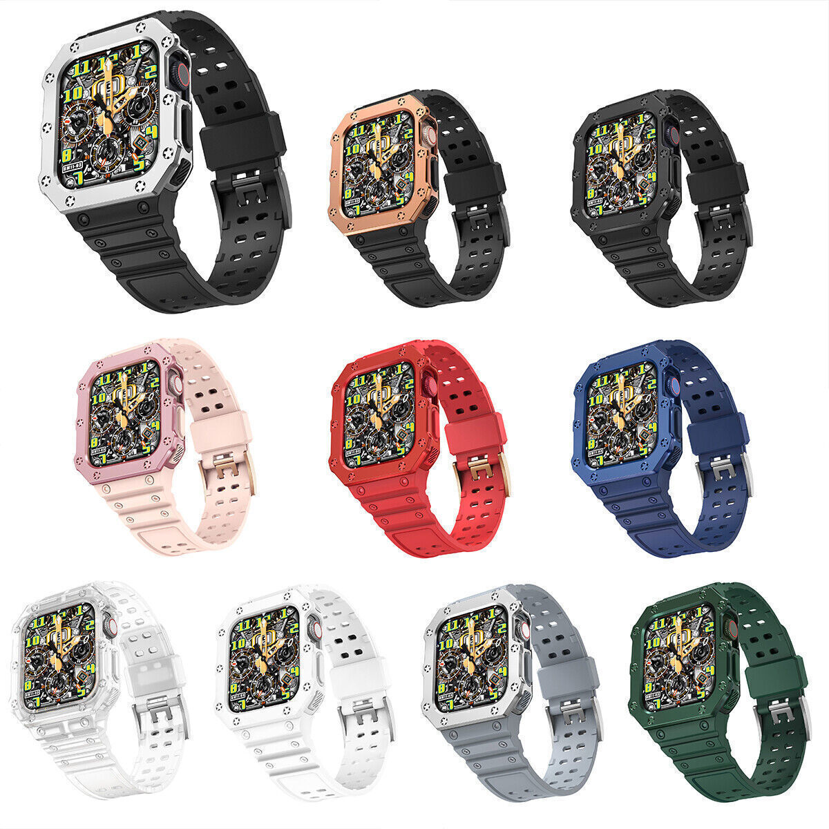 Band For Apple Watch Series 7 8 9 41/45MM Series SE 3 2 4 5 6 iWatch Strap+Case