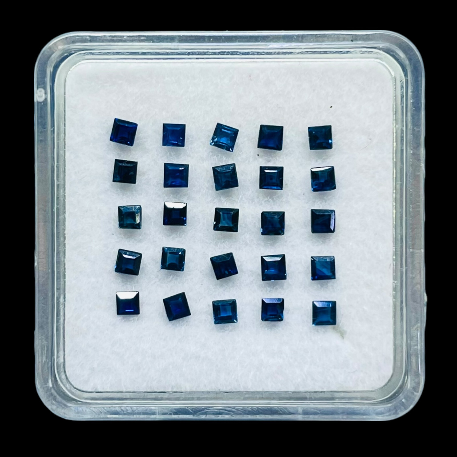 VVS 25 Pcs Natural Ceylon Blue Sapphire 1.7mm Square Cut Loose Gemstones Lot