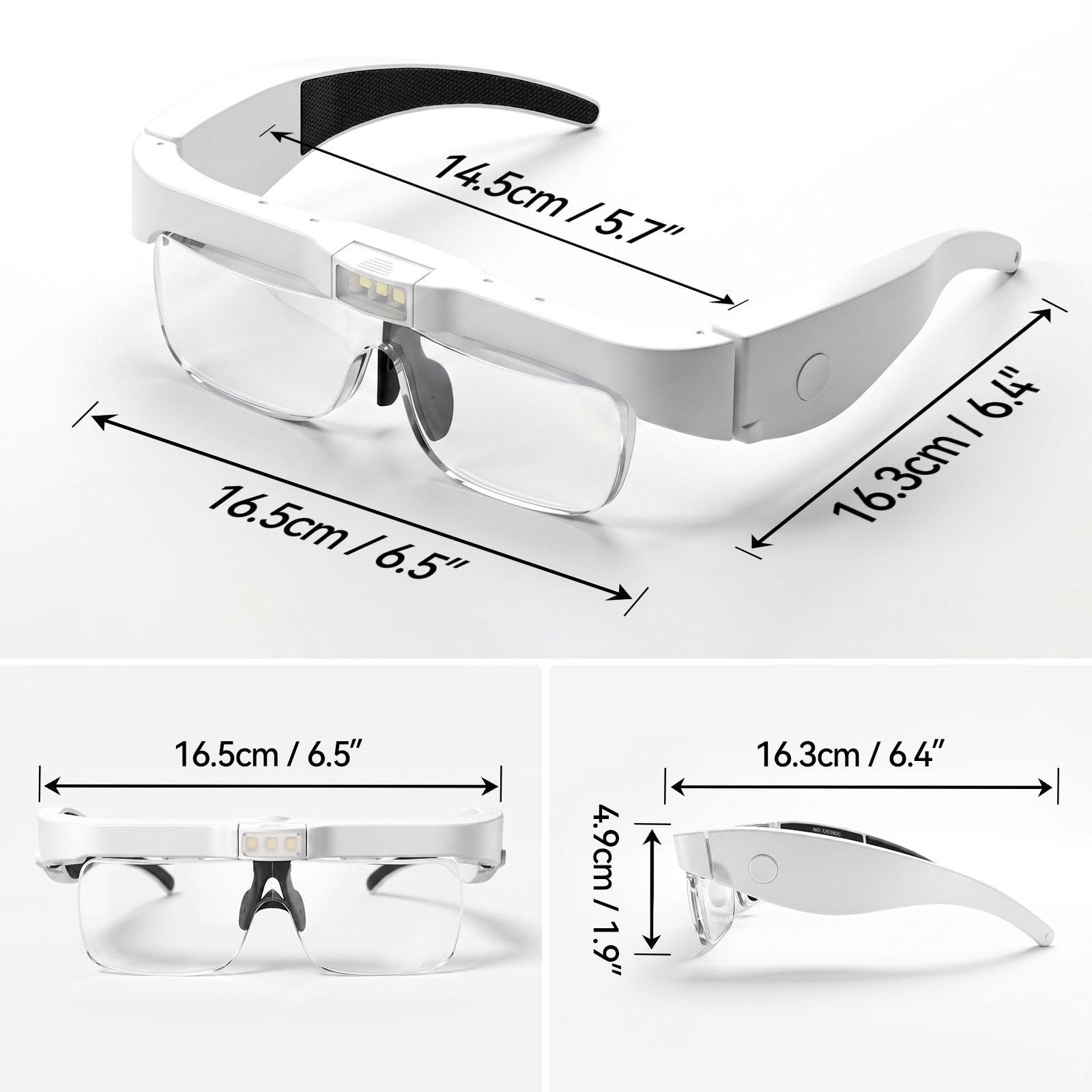ARTDOT Magnifying Glass Headband Headset LED Lamp Light Jeweler Loupe Magnifier