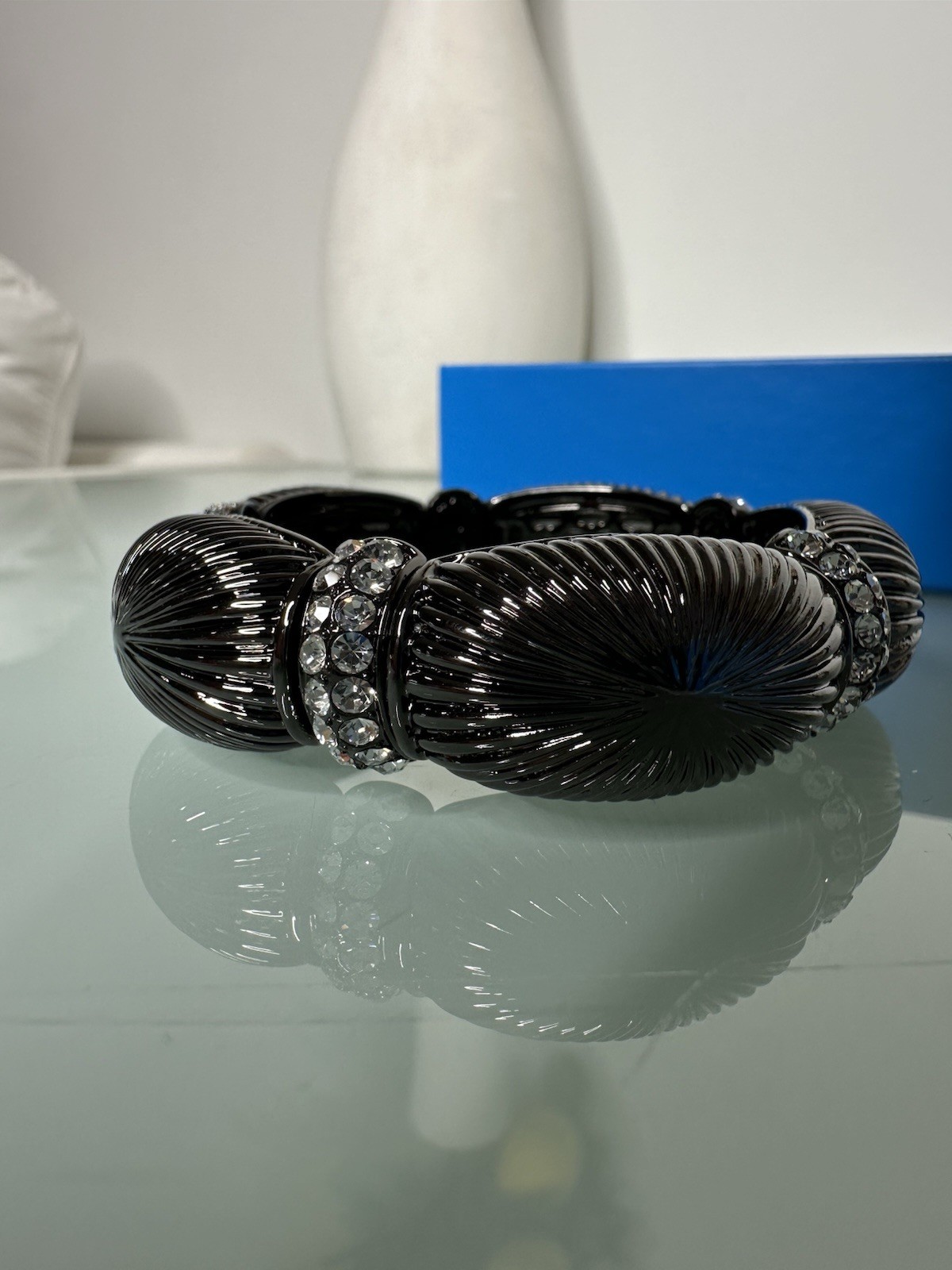 Joan Boyce Bracelet Black with Crystal. New