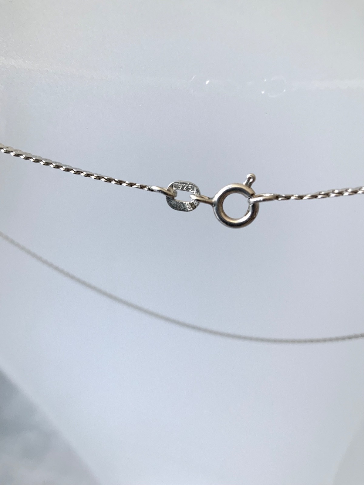 Vintage polished 925 sterling silver fine serpentine S-link necklace, 38cm
