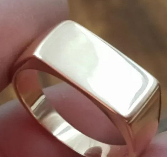 Hammered Solid Copper Ring – Minimalist Band Signet Ring Jewelry