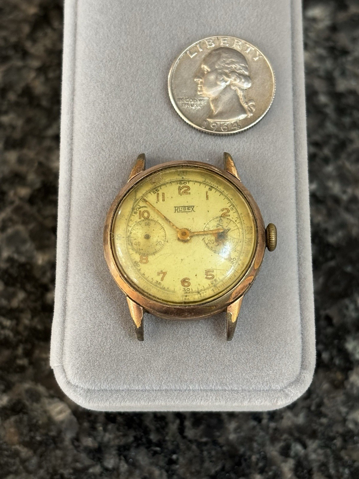 Vintage Hugex Chronograph Valjoux Swiss 17J Men’s Watch – For Restoration Repair