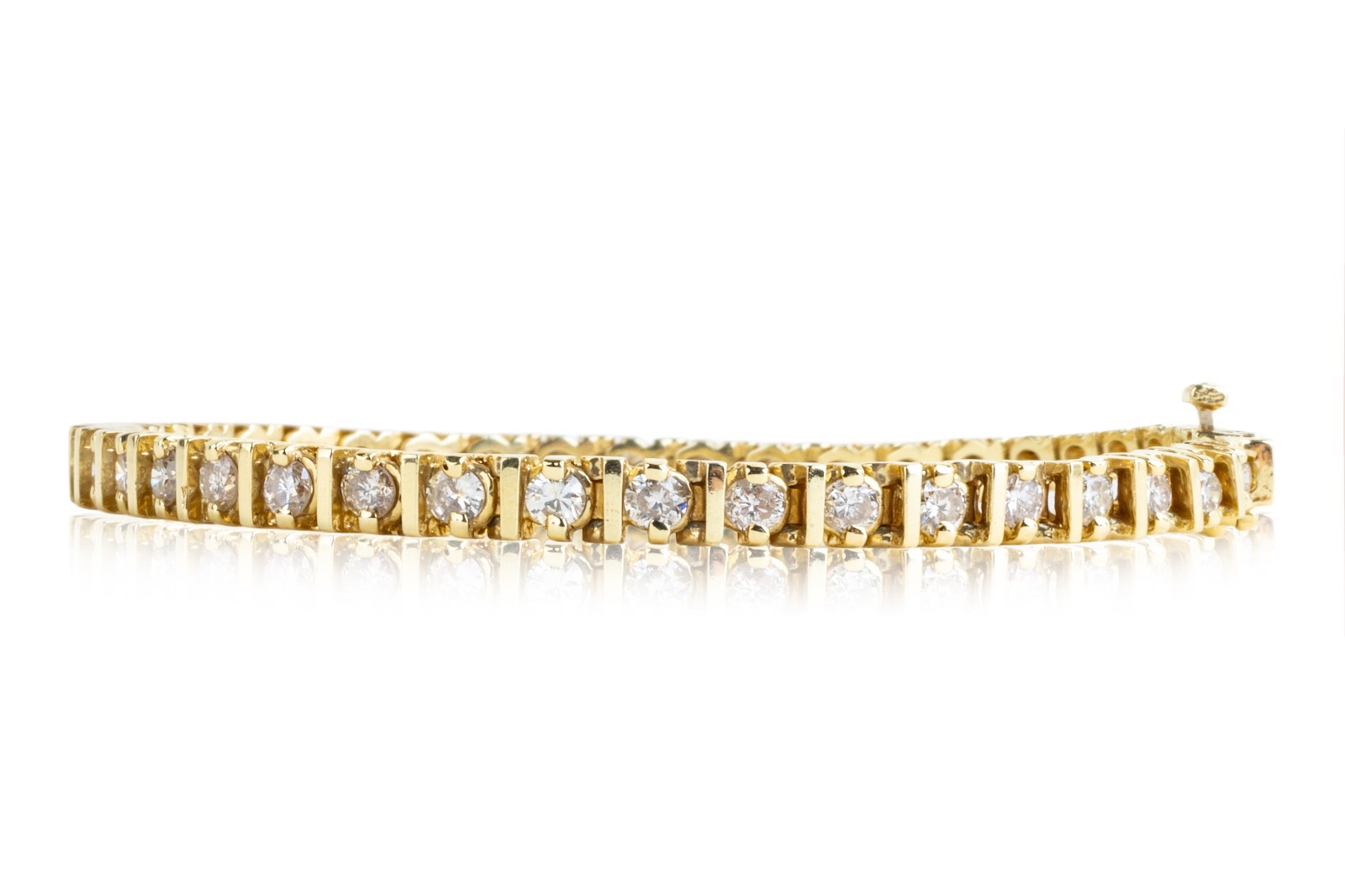Vintage 3.54CT Diamond Tennis Bracelet in 14K Yellow Gold