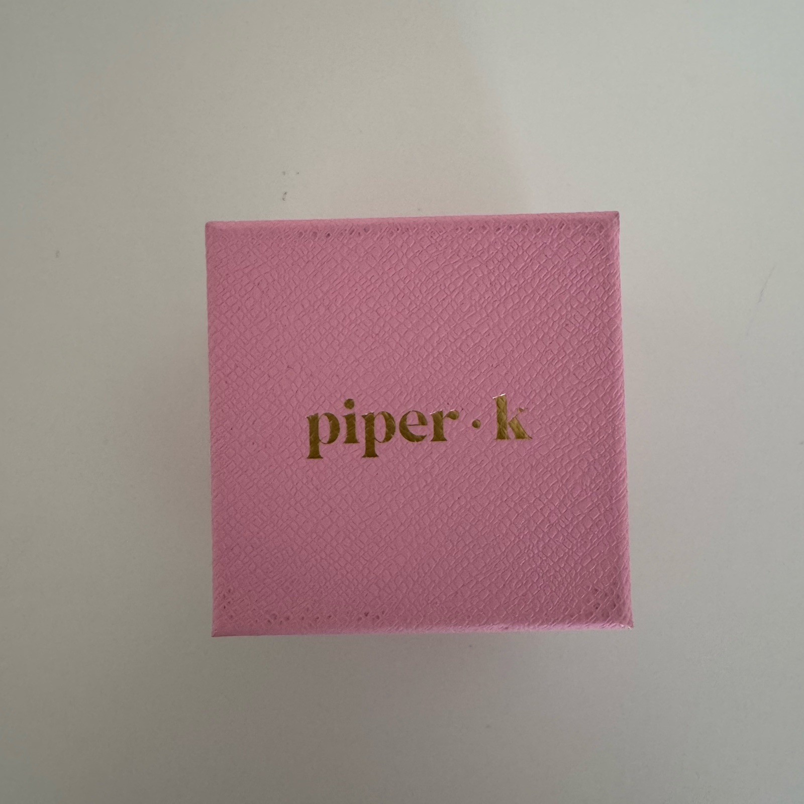 Piper K Hand Painted Pink Flower Gold Tone Cuff Bracelet Gift Box New