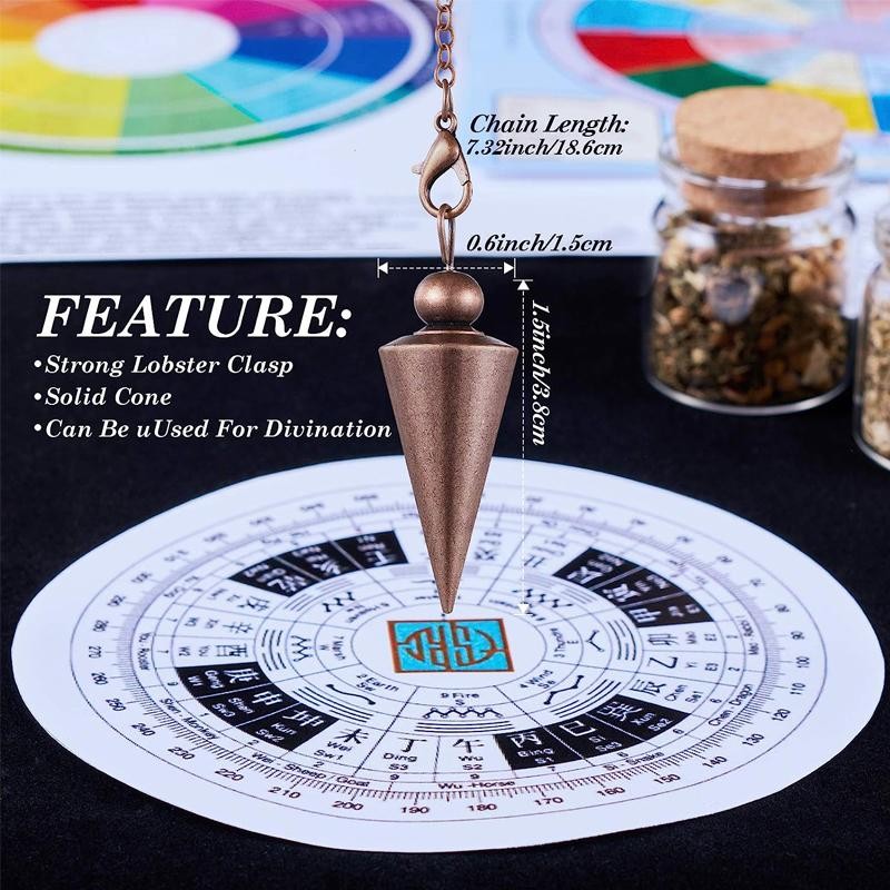 Copper Metal Dowsing Pendulum for Divination, Energy Work, Meditation & Scrying