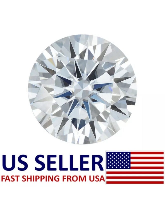 3 Ct Round VVS1/D Real Moissanite Loose Stone 9mm Size “Will Pass Diamond Test”