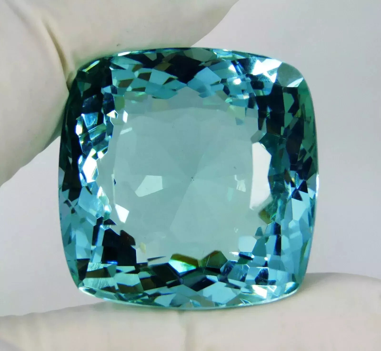 Blue Topaz Cushion Cut Natural Santa Maria CERTIFIED 120+ Ct Loose Gemstone
