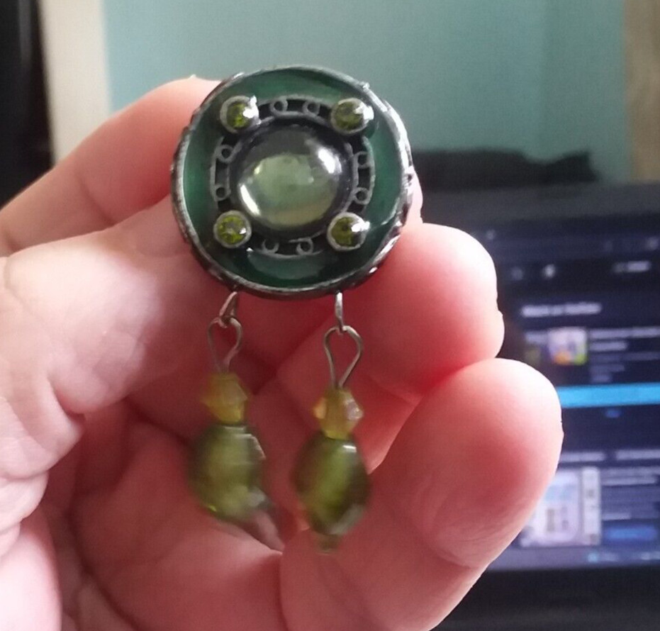2″ Green Lapel Pin W/Dangles (C) 02-01-2025