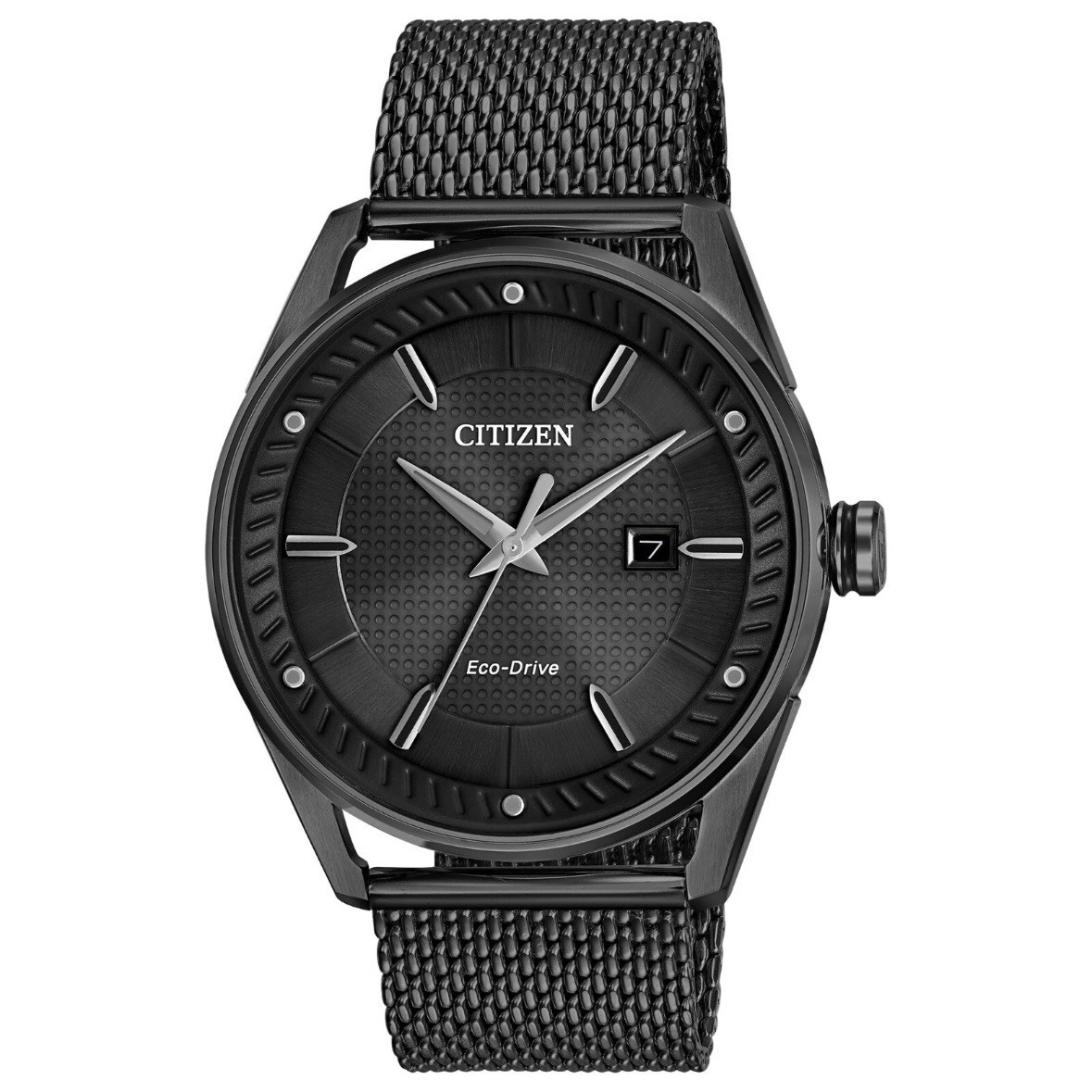 Citizen Eco-Drive Sport Casual Black Stainless Mesh Men’s 42mm Watch BM6988-57E