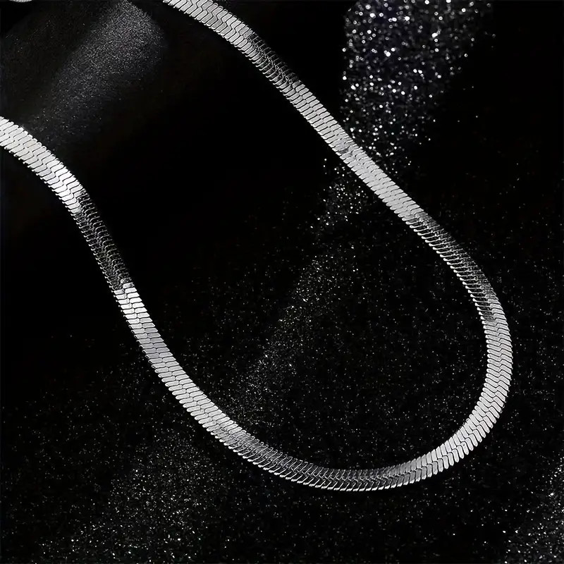 Titanium Steel Flat Snake Chain Necklace Men Women Jewelry For Daily Wear&Party