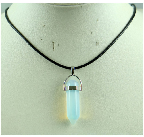 50pcs/lot 30x15mm Mixed Gemstone Pendulum for Jewelry making Necklace 17.5inch