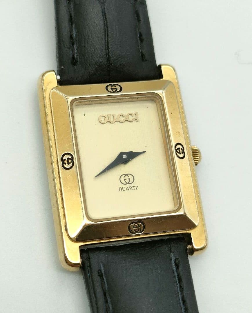 GUCCI Gucci 4100L Quartz Gold Dial Square Working