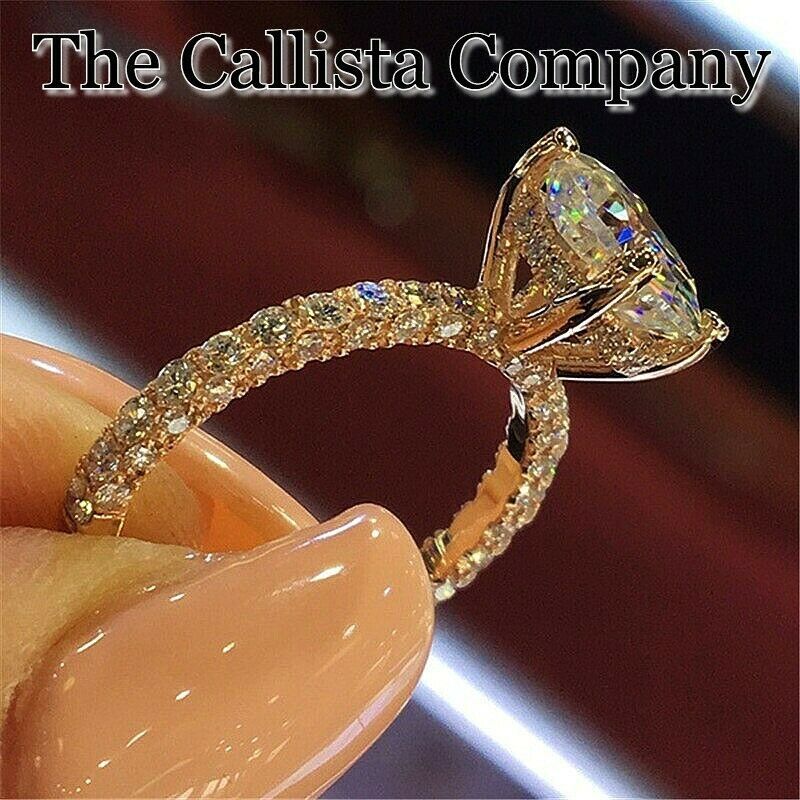 THE CALLISTA CO. LAB-CREATED D0.84CT RD CUT CLEAR 3A+CZ 14K ROSE GOLD RG SZ 6-9