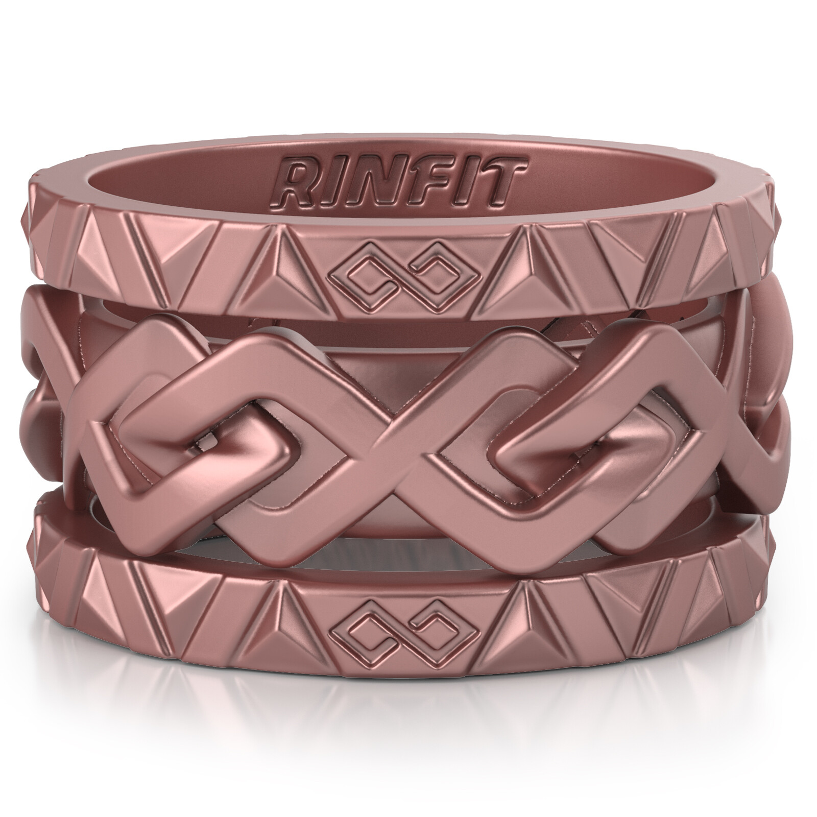 RINFIT Silicone Wedding Rings for Women. Stackable 3 Rubber Rings Set