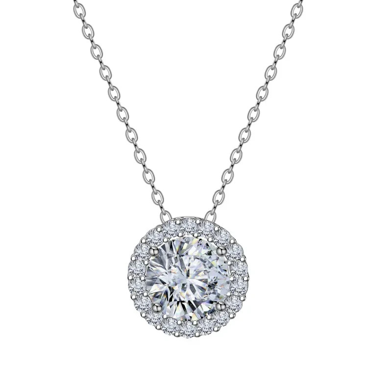 Ring Necklace & Earring Set 14K White Gold Plated Round T