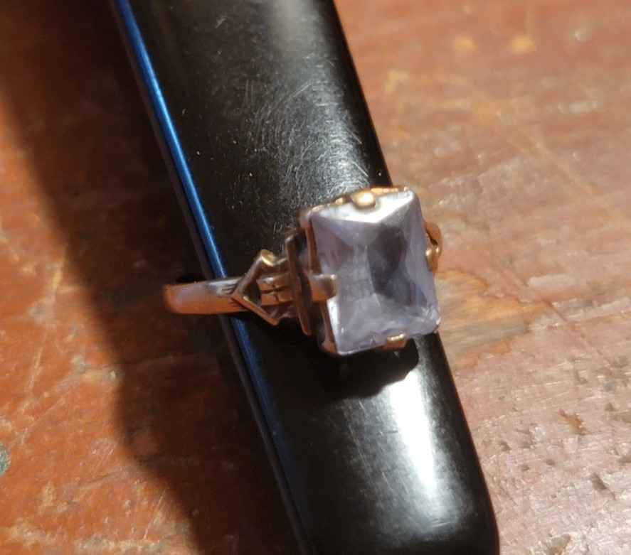 Vintage J.J. White 10K Gold Ring, 1930s-50s, Bridge Between Art Deco and MCM