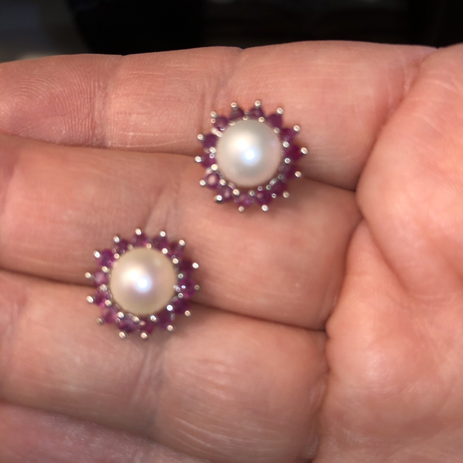 Akoya 6.6 mm White Pearl Earring and Ruby 0.80ct Jackets 925 STERLING SILVER