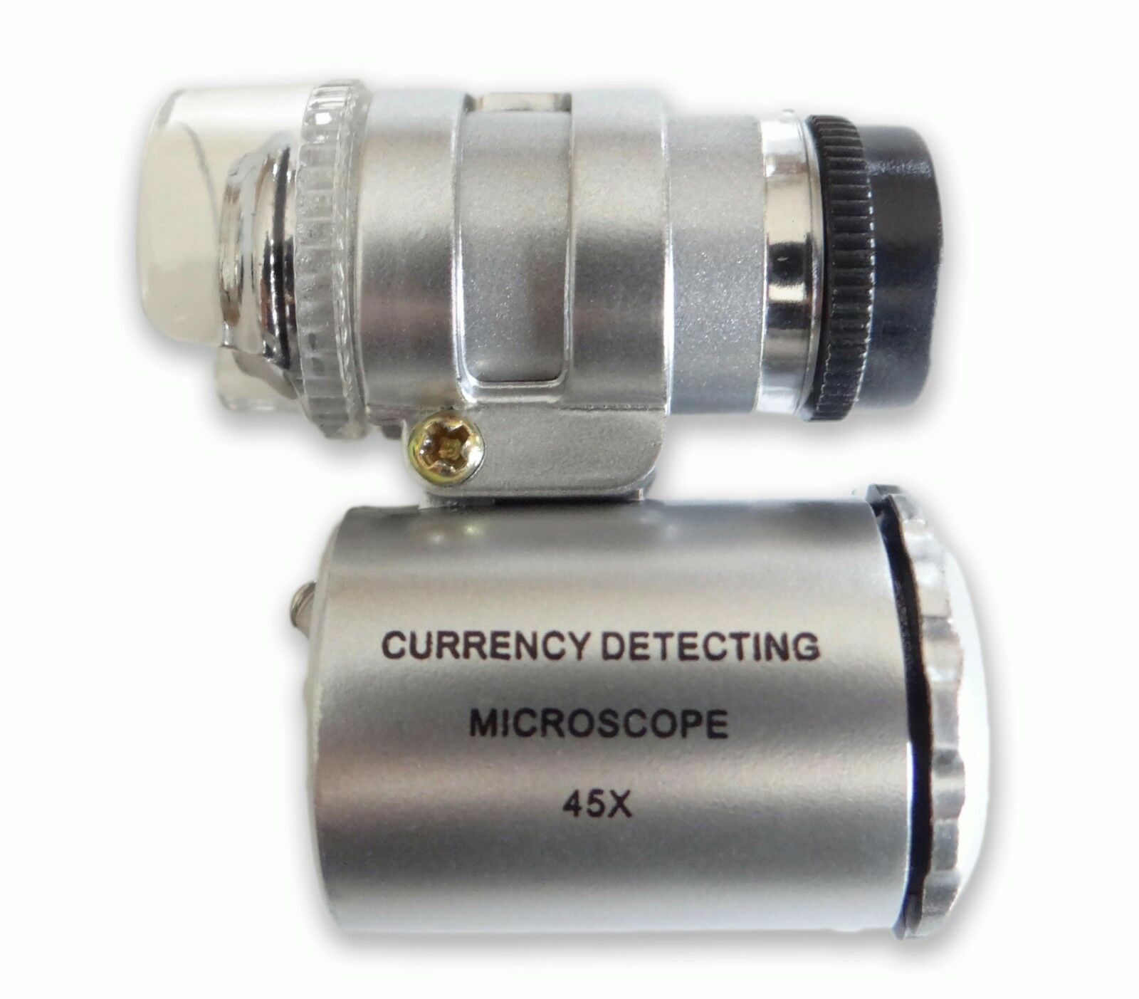 10pc 45X Mini LED + UV Illuminated Pocket Microscope Loupe Currency Coin Jewelry