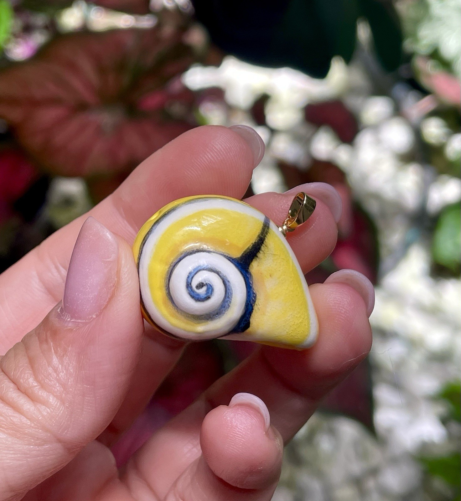 Handmade Ceramic Pendant Jewelry. Unique piece. White heart