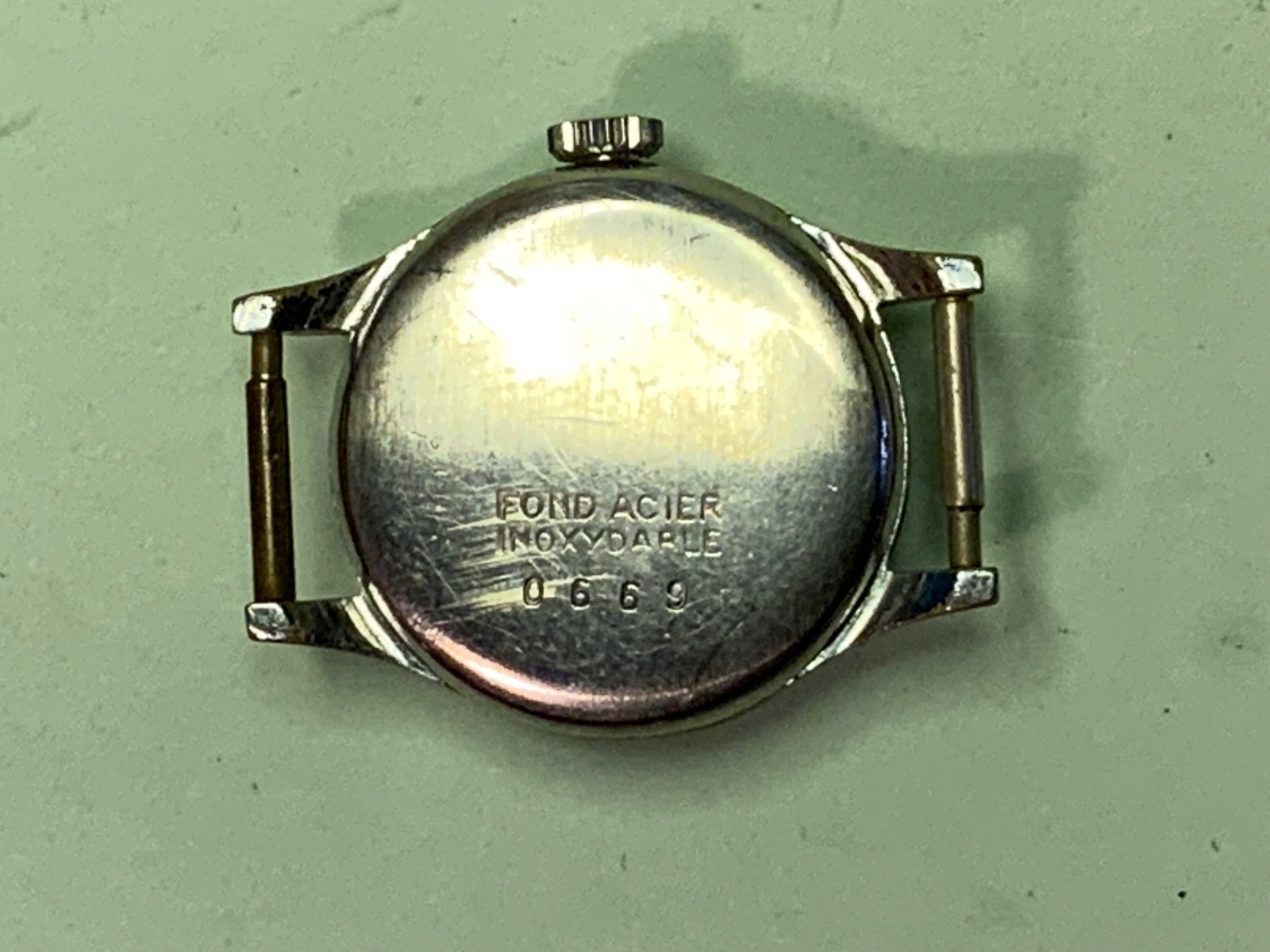 sully watch swiss made fond acier inoxydable 0669 ANCRE 15 RUBIS & baby handRARE