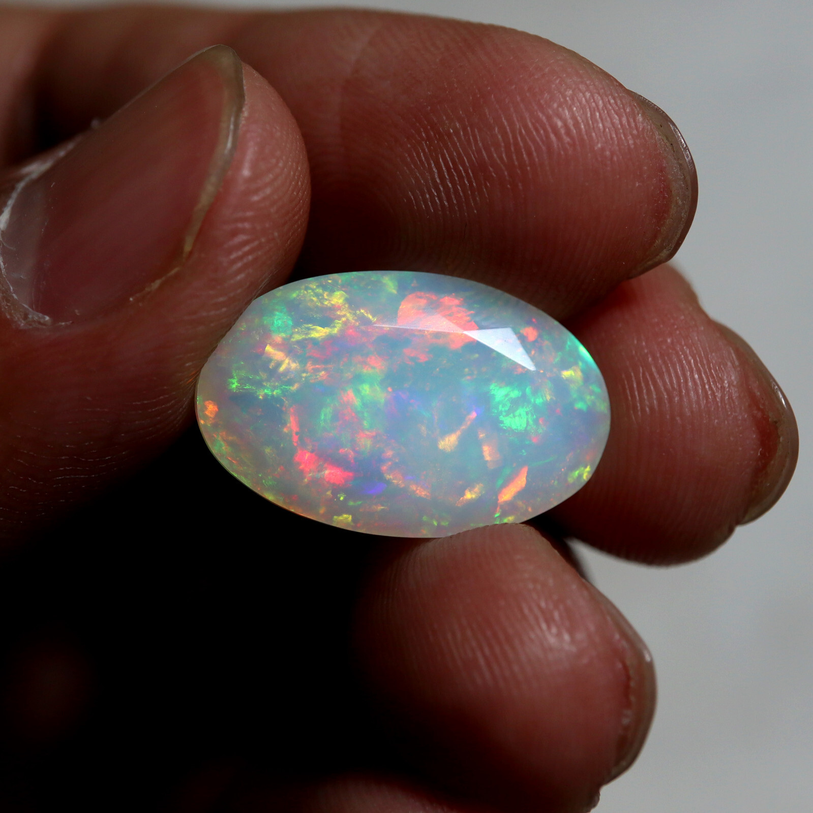11.3 Cts 21×13.4×10.8 MM Natural Top Grade Multi Fire Ethiopian Opal Oval Cut