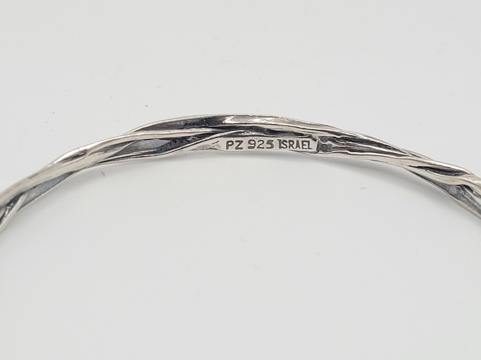 NEW Paz Creations PZ Sterling Silver Stranded Bangle Bracelet w/ Pouch