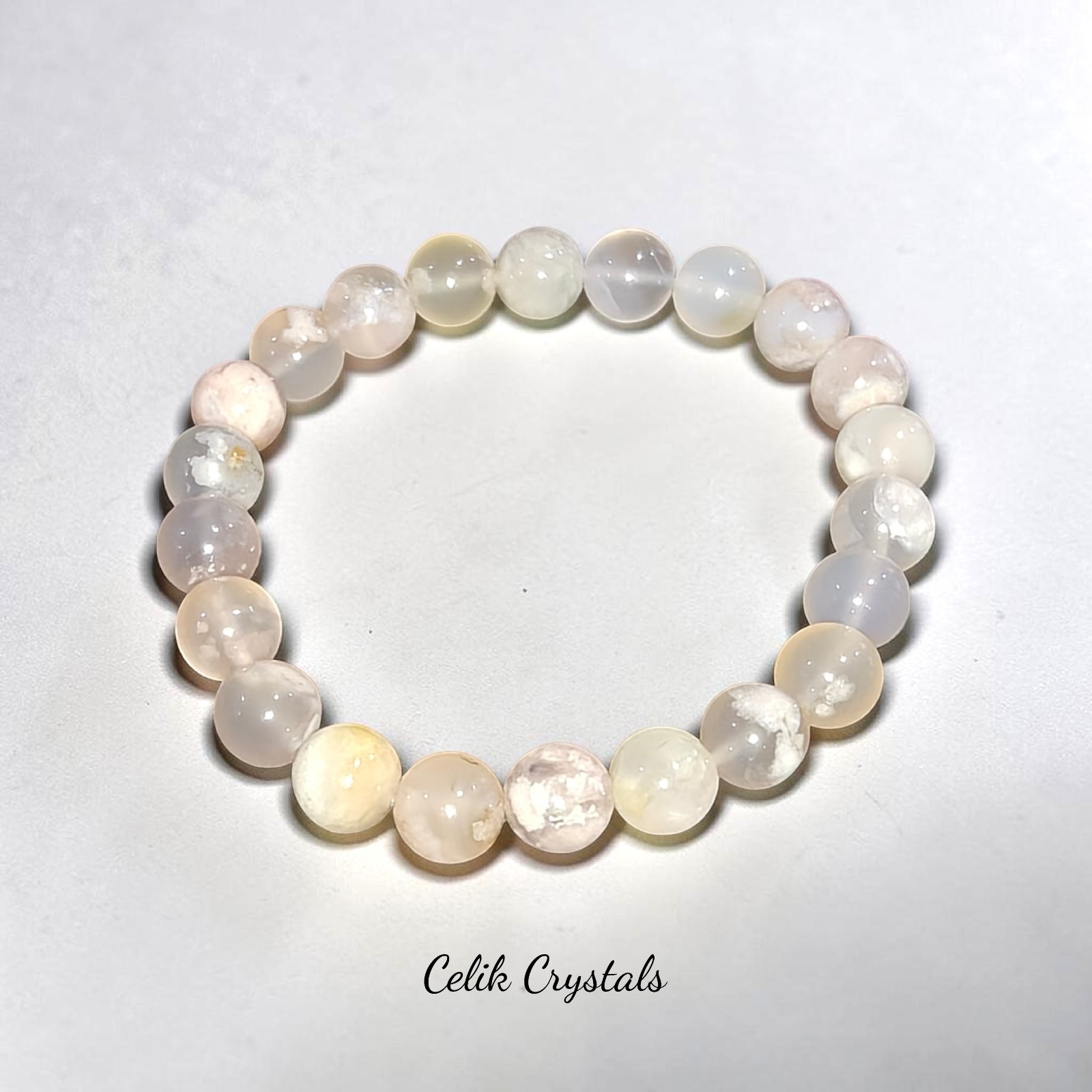 Flower Agate 8mm Bracelet Natural Stones