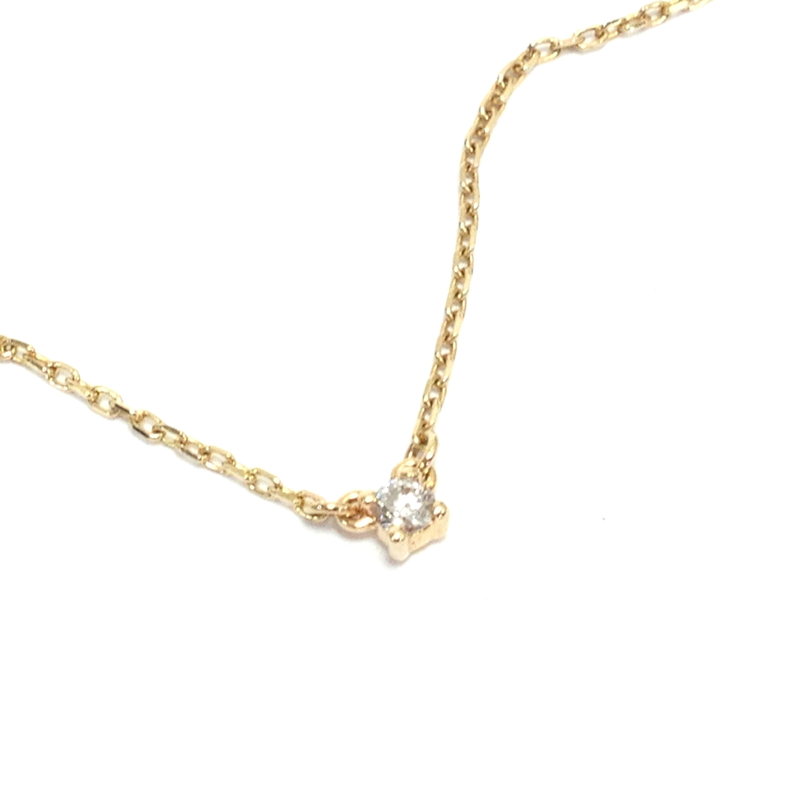 Pandora Era 14K Yellow Gold 0.05 ct Lab Grown Diamond Solitaire Necklace Adj.