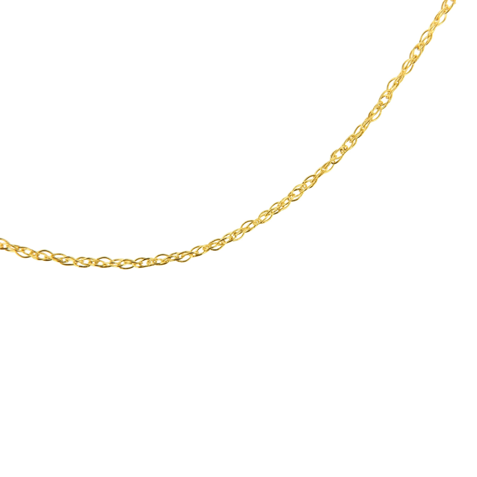 Solid 10K Yellow Gold 0.5mm Slim and Dainty Unisex 18″ Rope Chain Necklace
