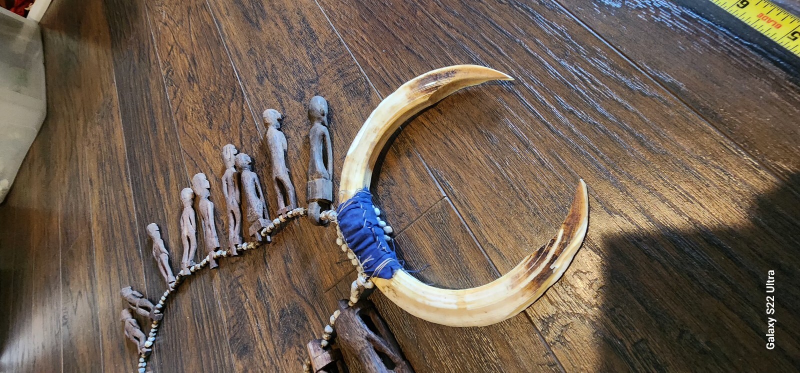 Antique Dayak Beaded necklace Headhunter tribal shaman relic #2