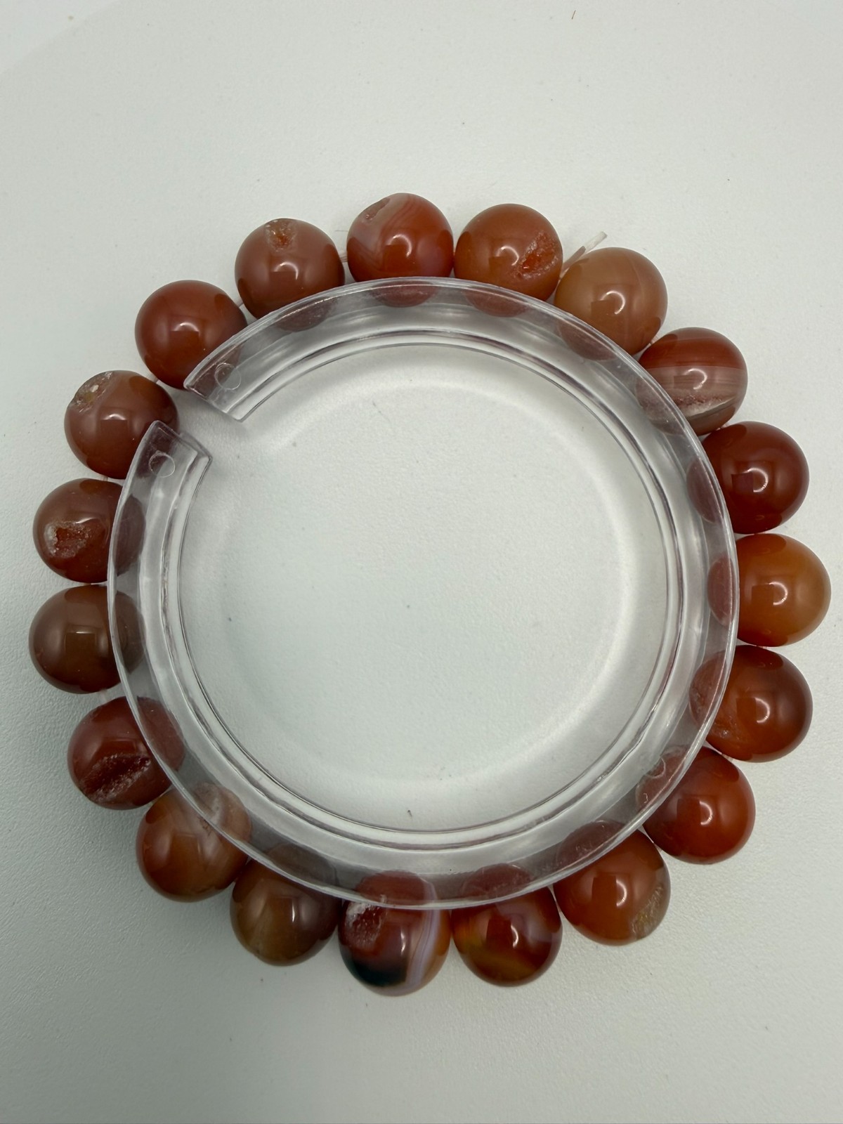 Natural Red Agate with Moss – 10mm – A12-1764