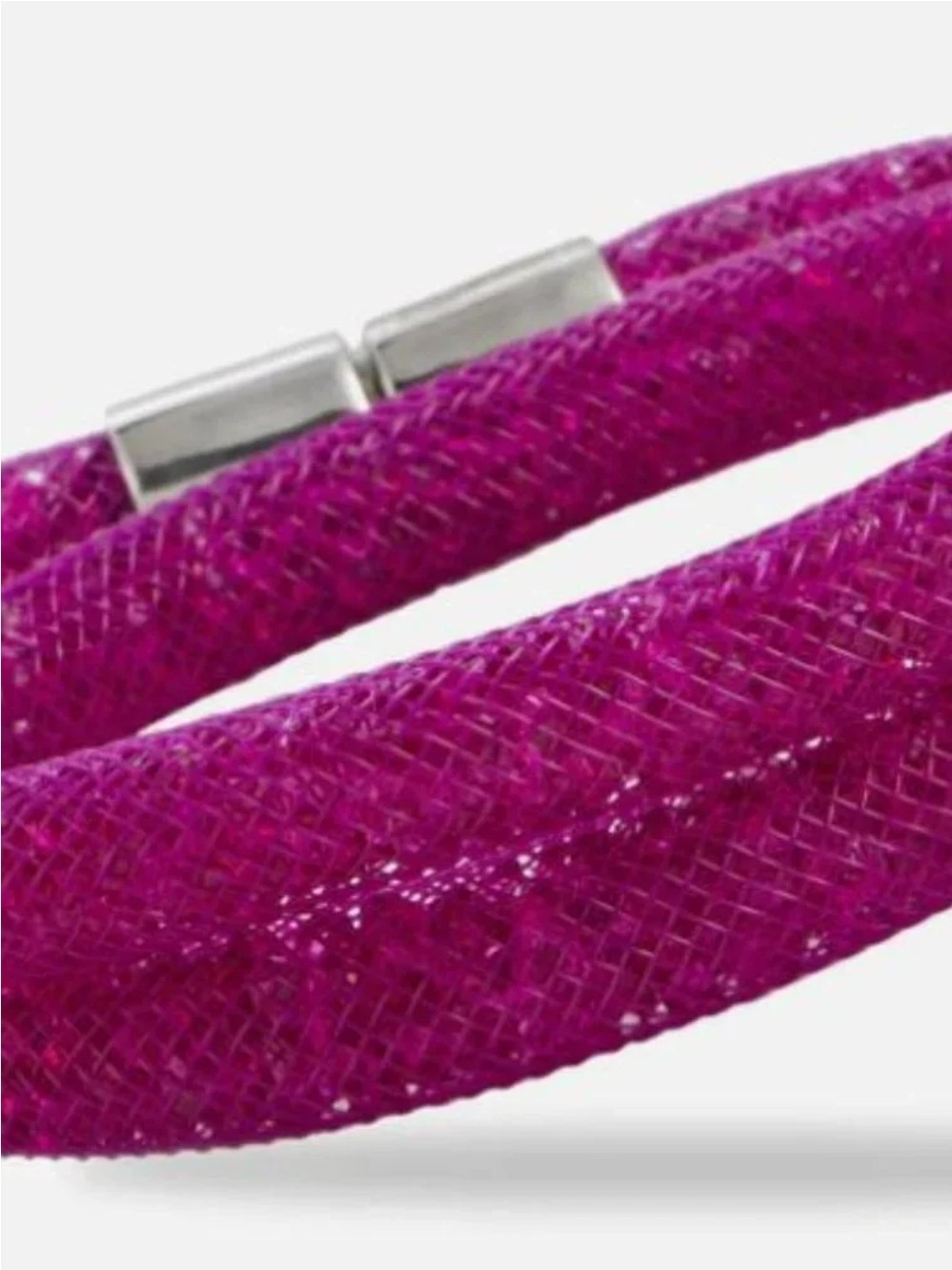 Swarovski Crystaldust Double Wrap Bracelet Pink Sparkly Mesh Magnetic Clasp