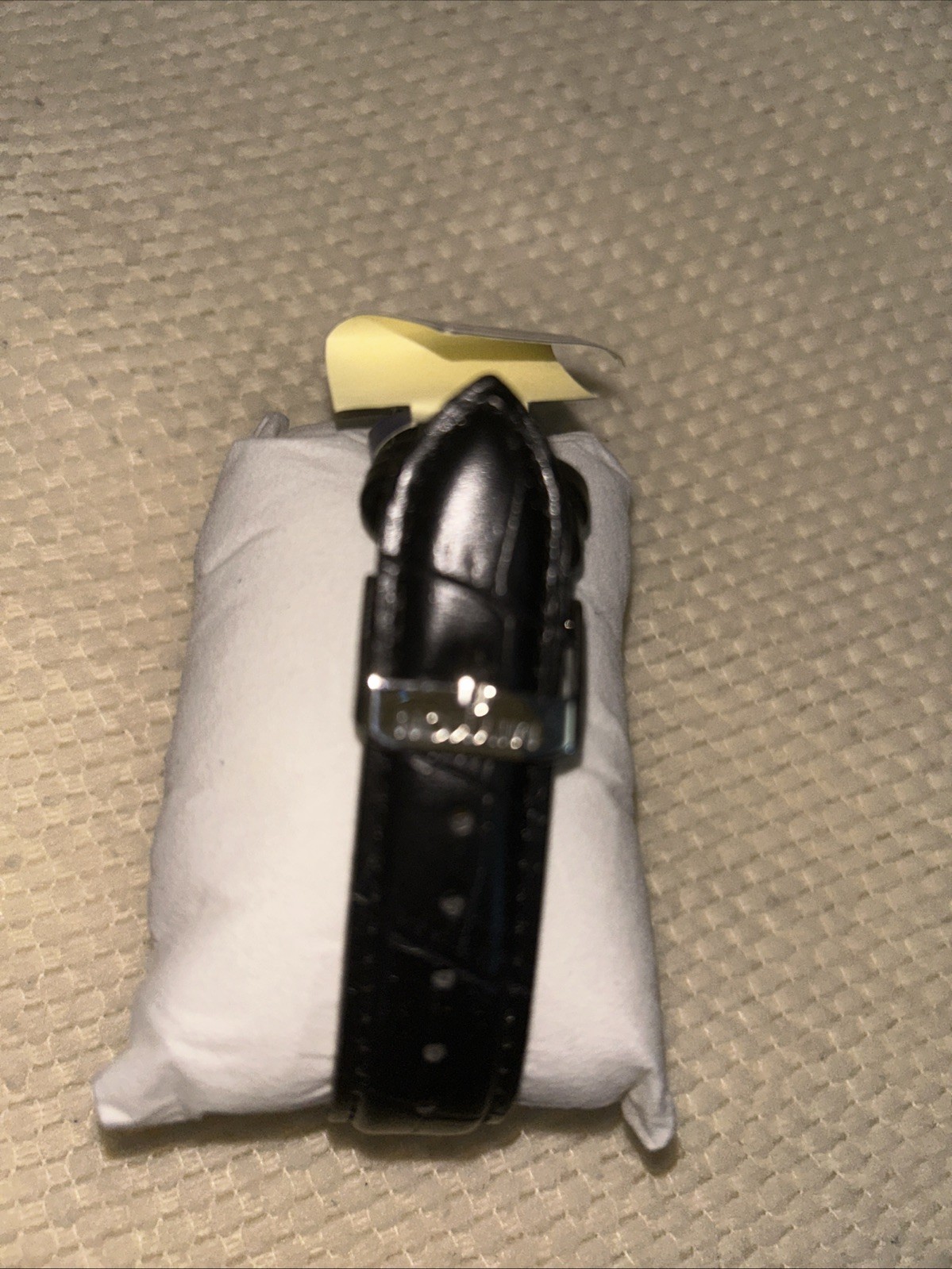 Miykon Women’s Silver Watch Large Face on a Black Leather Band New!