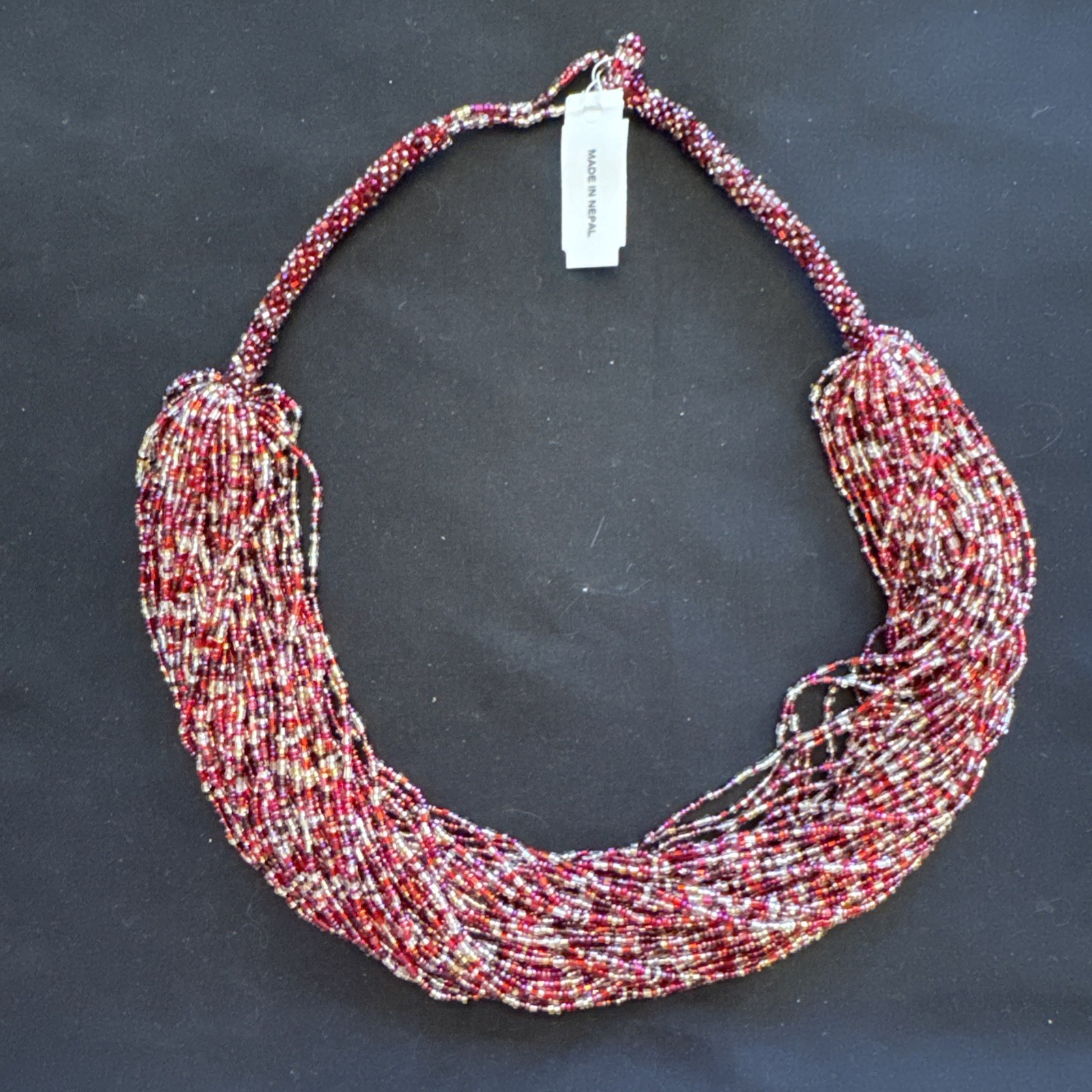 Himalayan Gems Multi-colored Red Beaded Potay Necklace from HSN