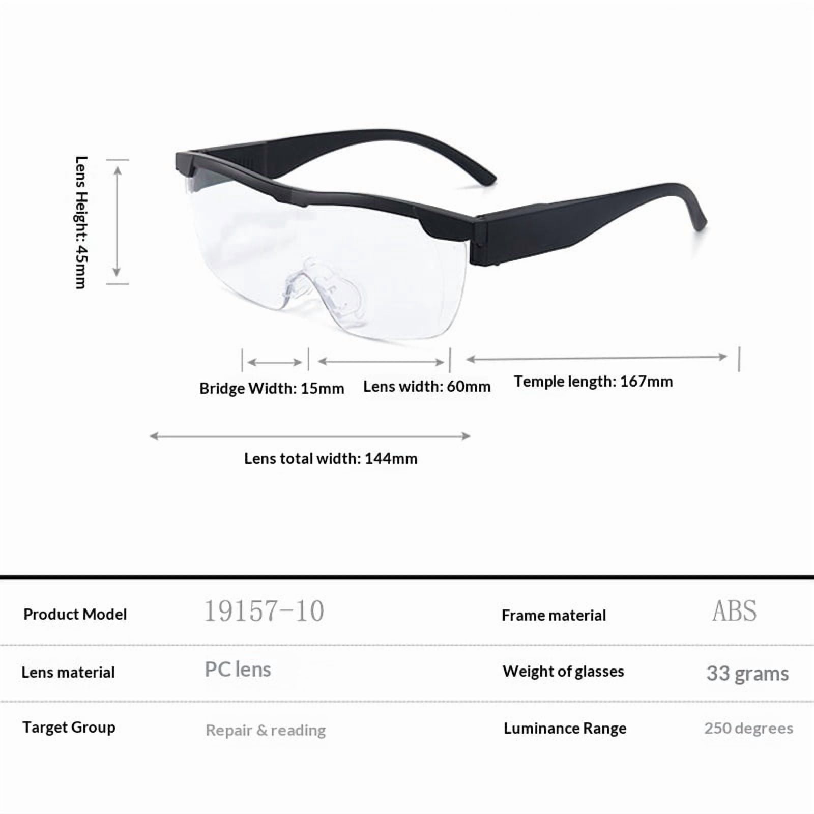 LED Light Magnifying Glasses Hands Free for Reading Crafts Hobbies Close Work
