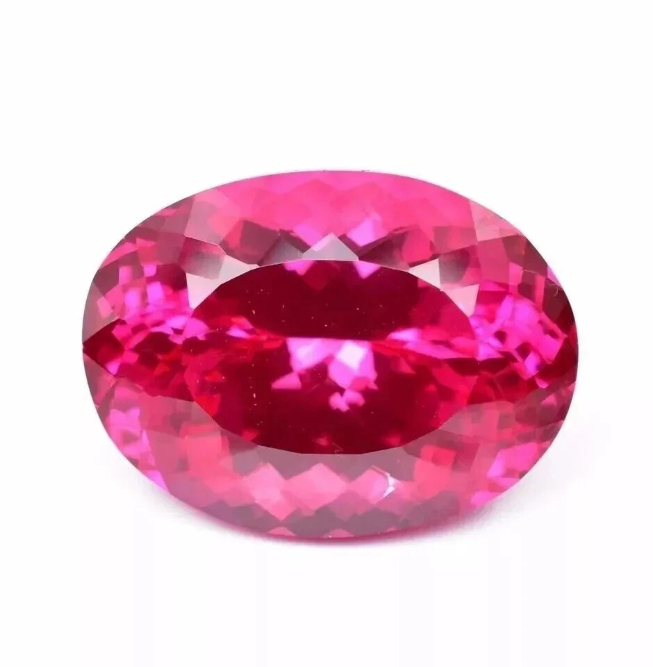 Natural Flawless Ceylon Pink Sapphire 50.5 Ct Oval Cut Certified Loose Gemstone