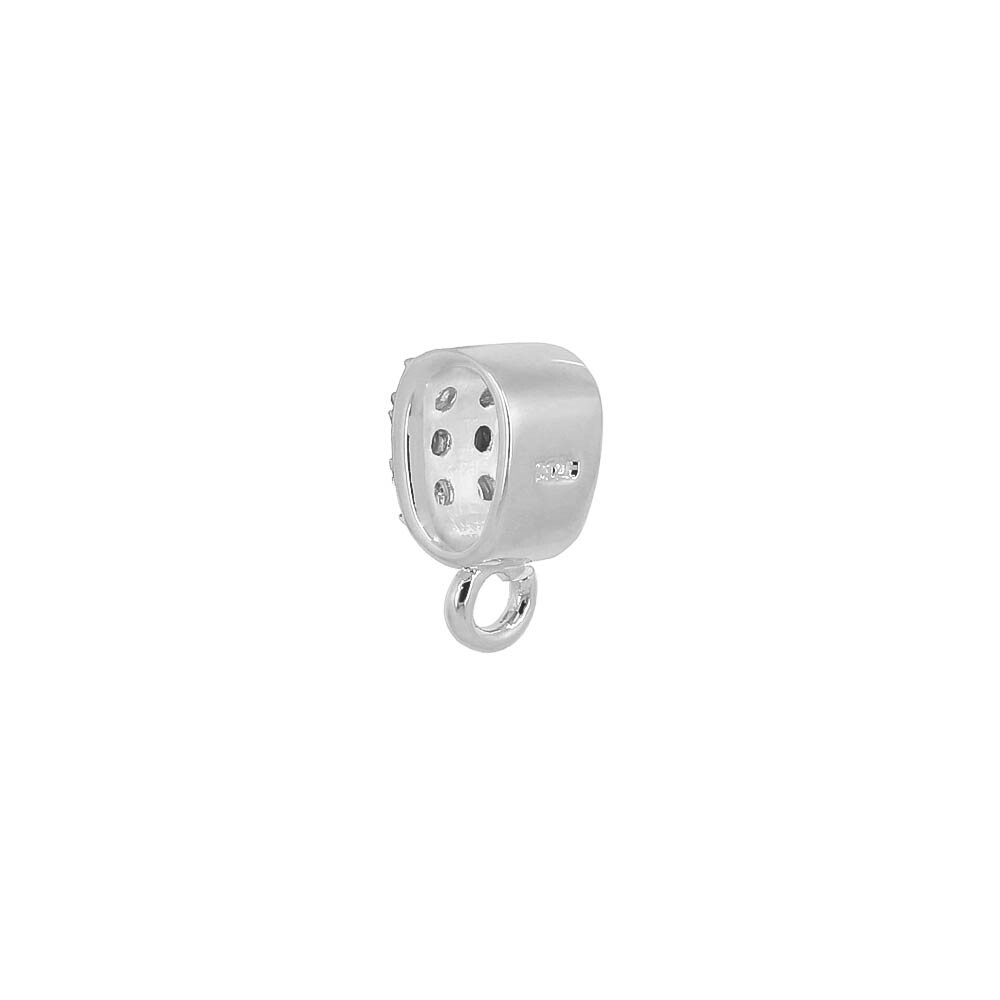 Sterling Silver CZ Pendant Bail Connector with Open Loop #97056