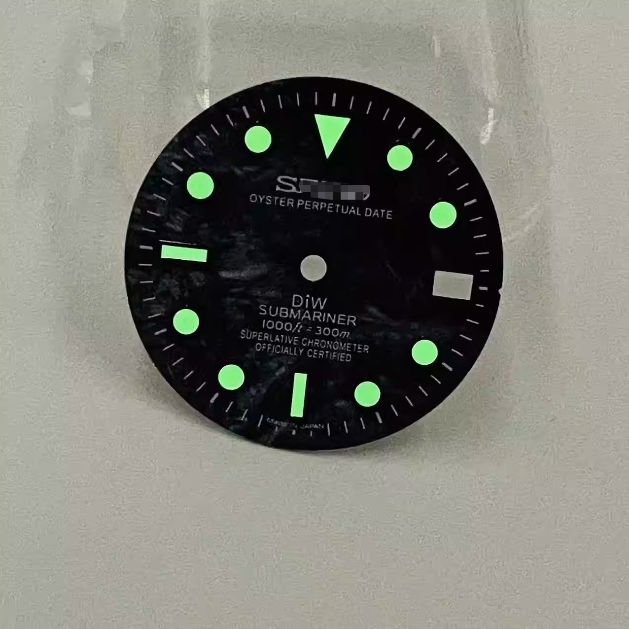 For 28.5mm Watch Dial Green Luminous Fit NH35 NH36 Movement Carbon Black