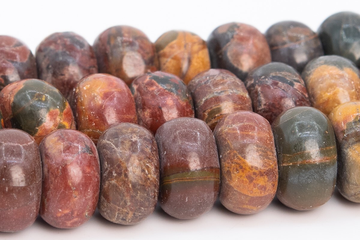 Natural Red Creek Jasper Beads Grade AAA Rondelle Loose Beads 6x4MM 8x4MM 10x5MM